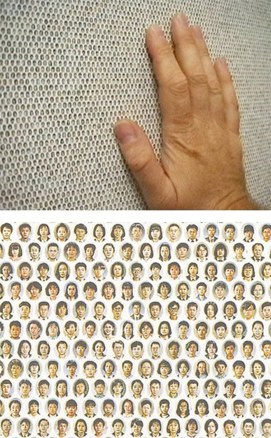 Suh Do-Ho installation with tiny faces as dots