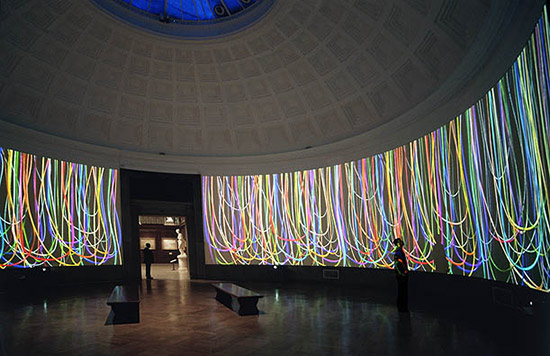 Jennifer Steinkamp video installation at the Corcoran Museum of Art