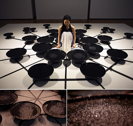 Kinetic sculptural installation using brainwaves by Lisa Park