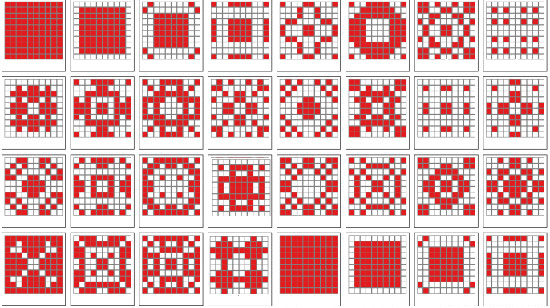 how-to diagram for using a grid to make patterns