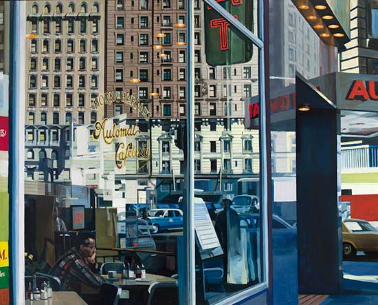 Oil painting, "Horn and Hardart Automat," by Richard Estes