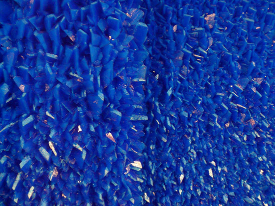 Roger Hiorns Seizure installation of blue crystals detail