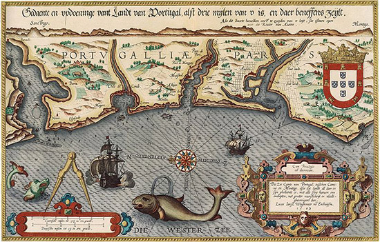 Antique map of Portugal