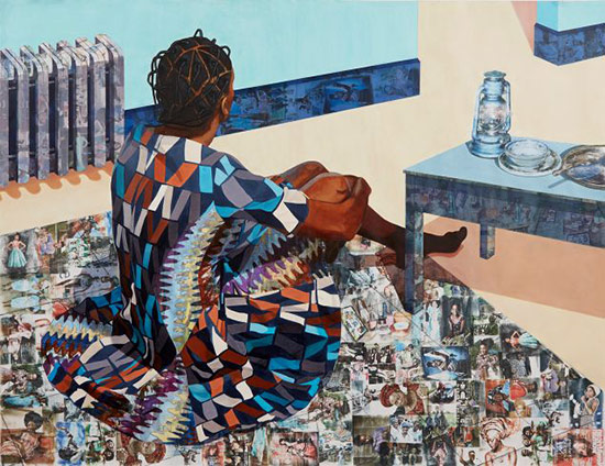 painting and collage on paper by Njideka Akunyili Crosby
