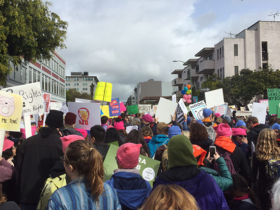 Crowd at Women's March in Oakland, California