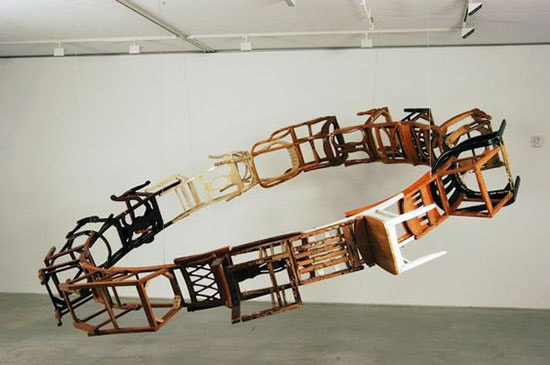 Marc Andre Robinson sculptural installation with chairs