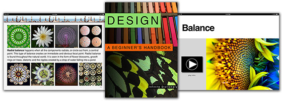 cover and two pages from an art and design textbook