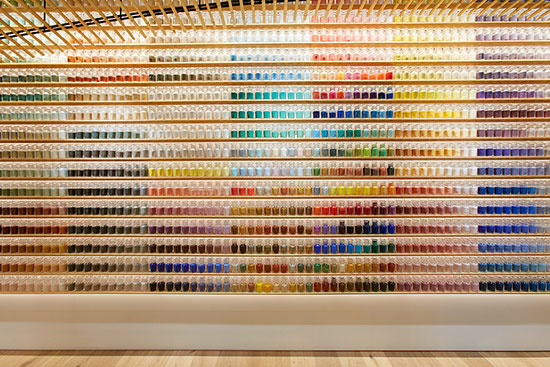 thousands of paint samples in Japanese store
